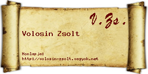 Volosin Zsolt névjegykártya